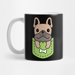 brown french bulldog dog in pocket bone Mug